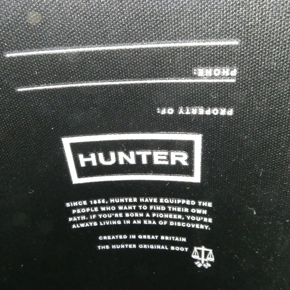 Hunter Women's 10 Original Short Pull-On Waterproof Rubber Rain Boots Black